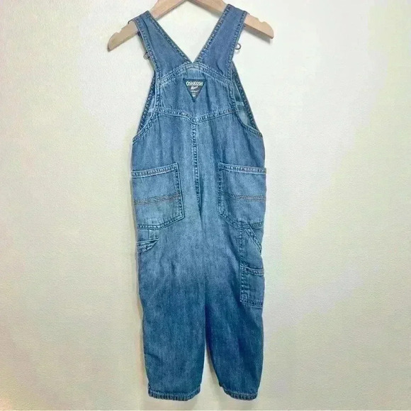 Osh Kosh B’Gosh | Toddler Plaid Flannel Lined Denim Overalls | Size 2T - Picture 5 of 10